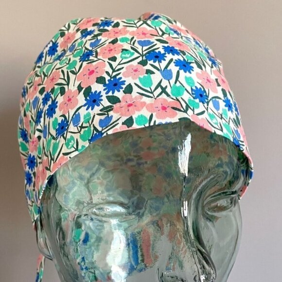 Handmade Boho Floral Hair Bonnet - One Size 🌸 - Picture 2 of 5